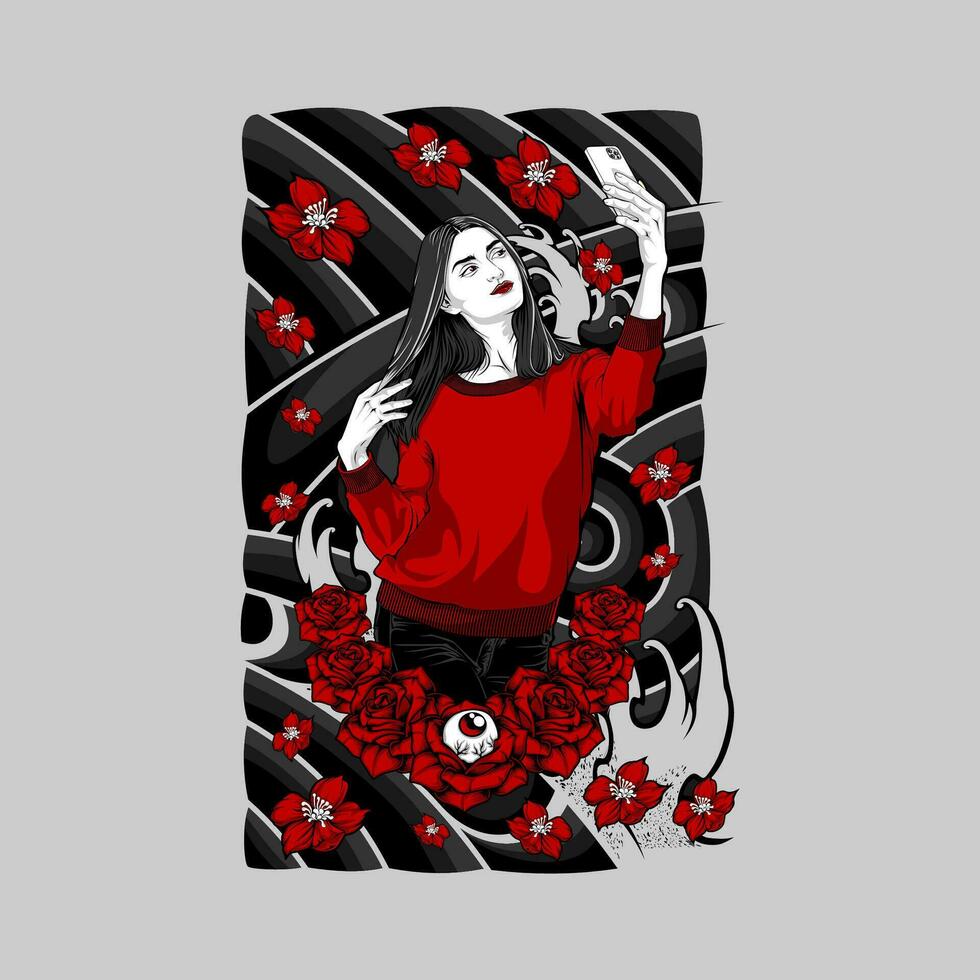 AI generated awesome vector illustration for t shirt design