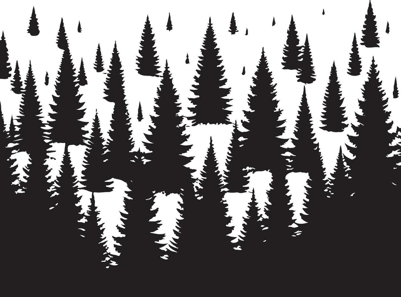 Pine Tree Forest vector silhouette