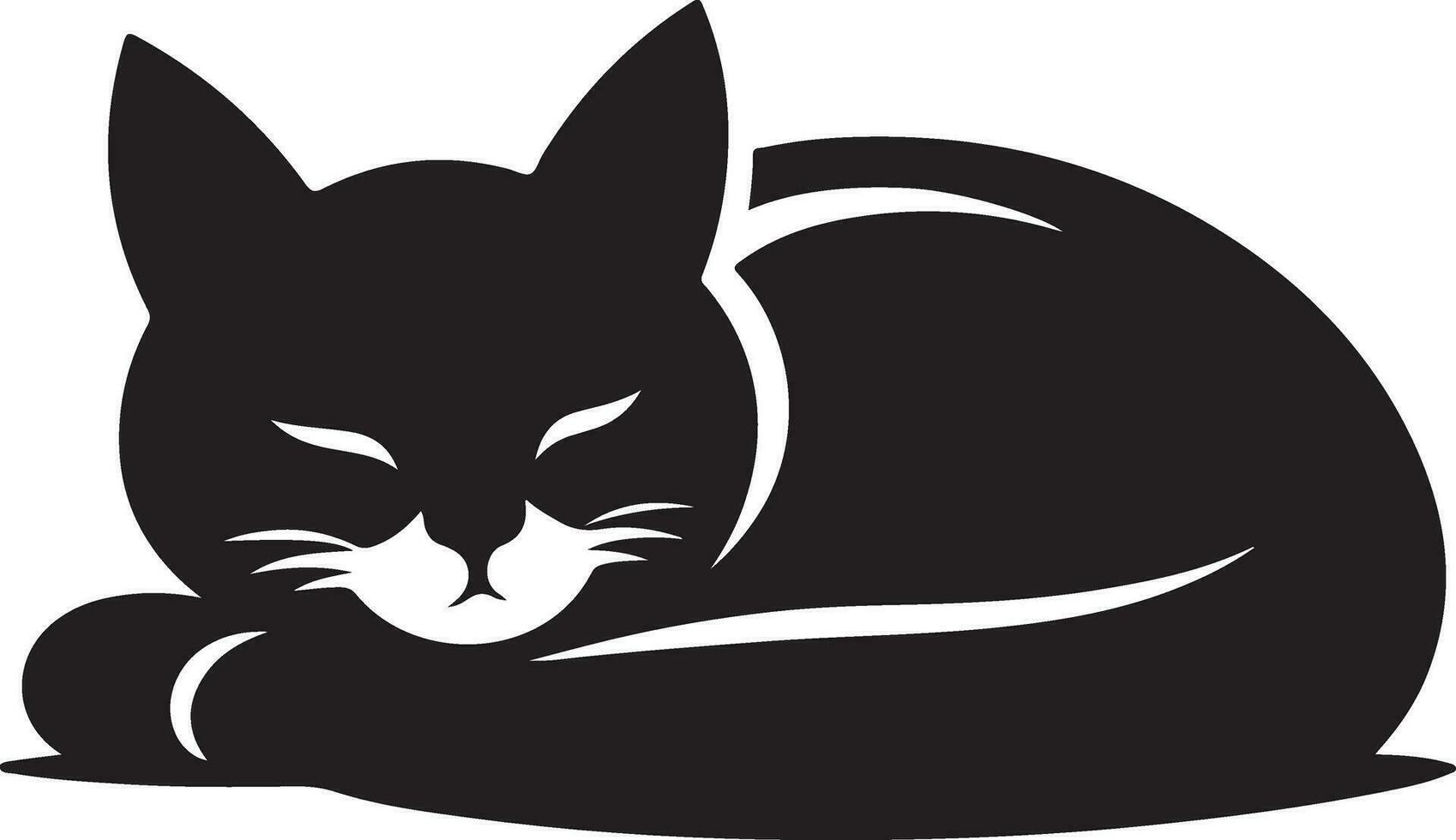 un mínimo un gato dormir y acecho sueño vector Arte ilustración silueta 17