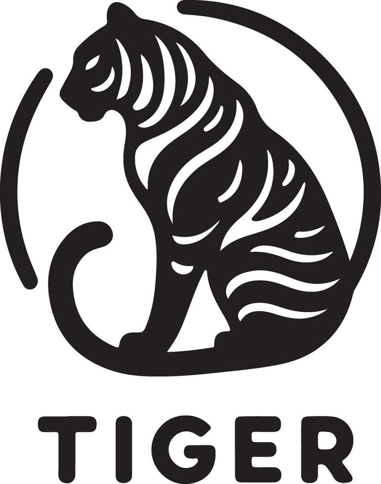 Tigre cara vector logo ilustración, Tigre cara vector silueta