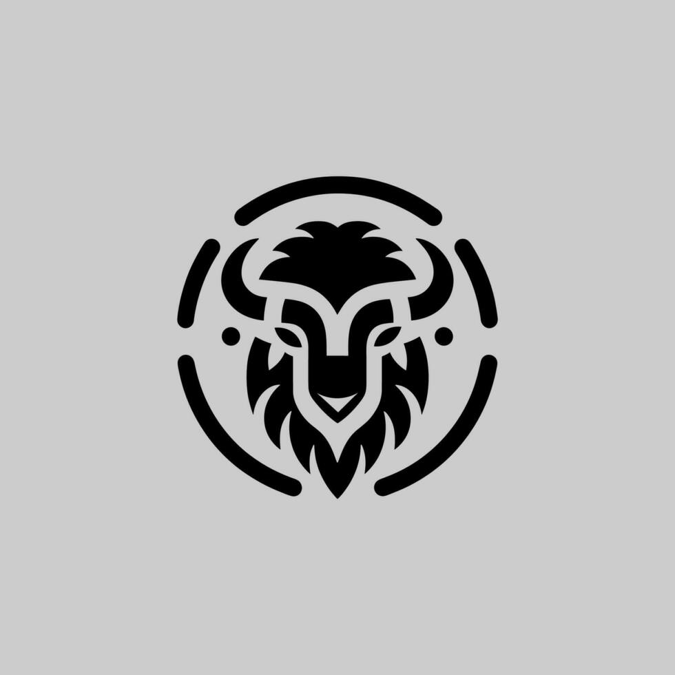 minimalist and simple bull logo vector