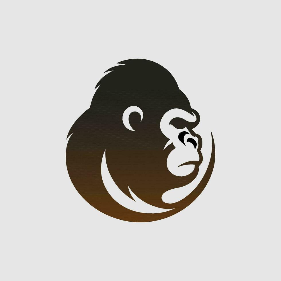 Gorilla logo design illustration, gorilla vector, minimalist vector
