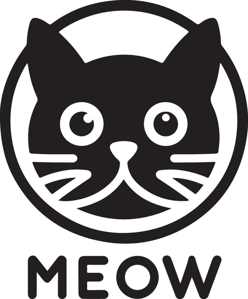 gato cabeza logo vector Arte ilustración, negro color gato cabeza logo