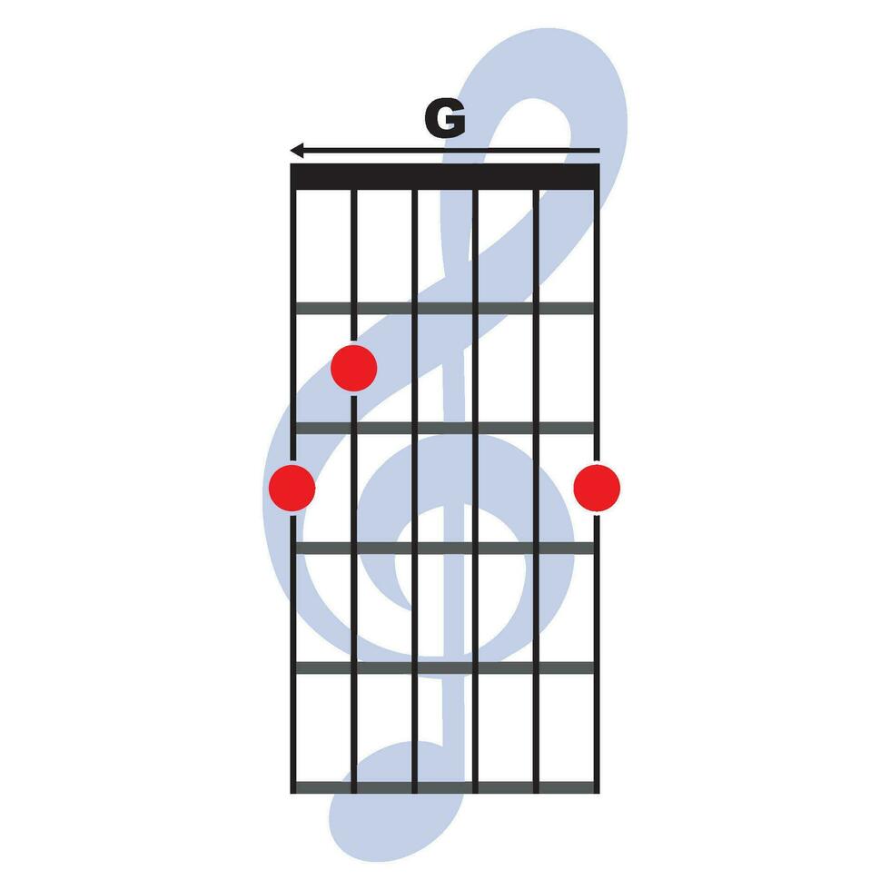 G guitar chord icon vector