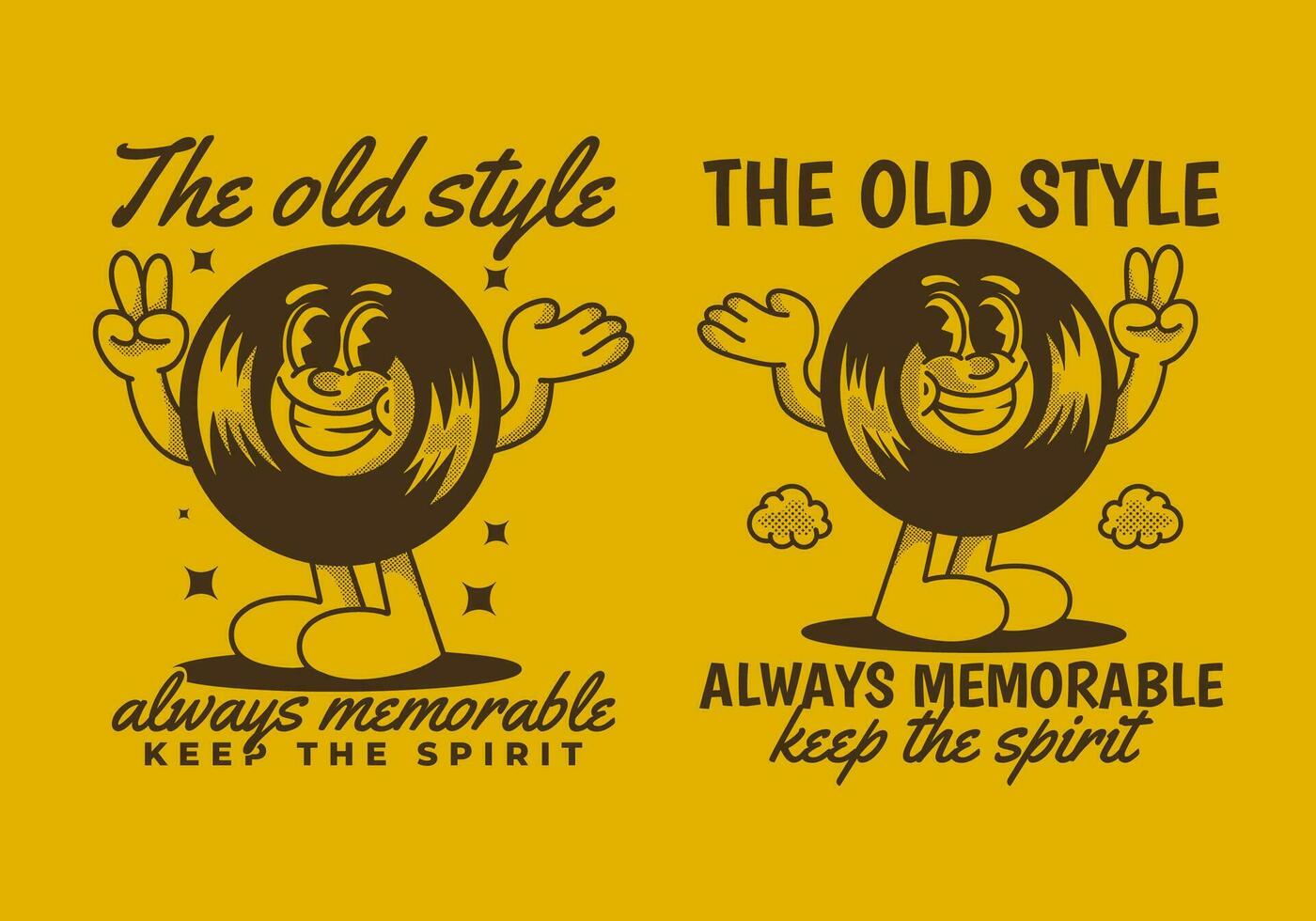 The old style always memorable. Character illustration of vinyl with happy expression vector