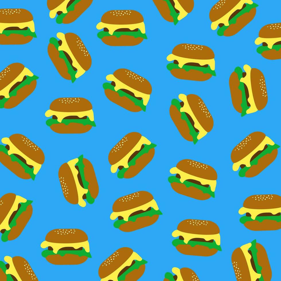 burgers fast food pattern vector