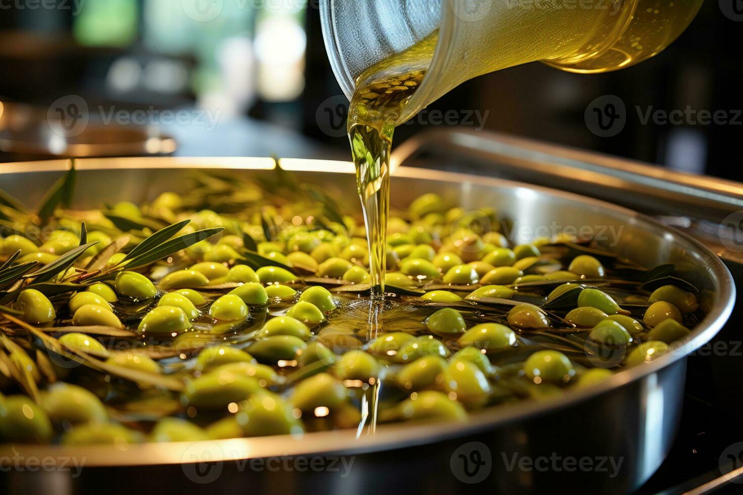 AI generated Preparation of marinade for pickling olives photo