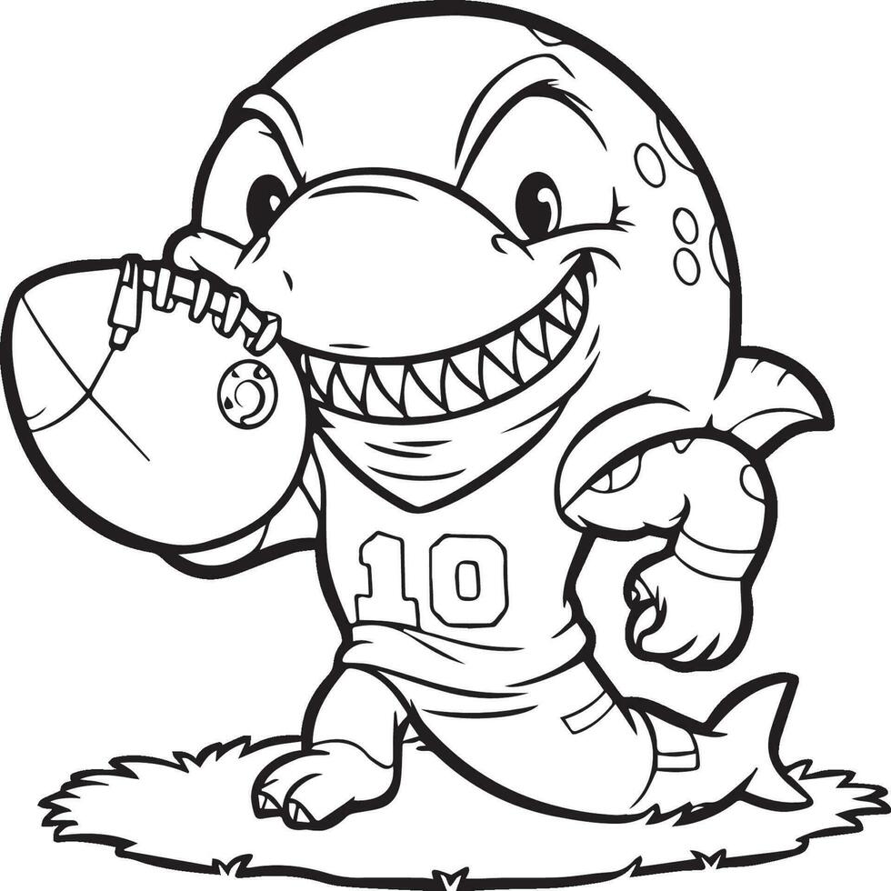 Page of the kids coloring book. Color cartoon shark. shark coloring pages vector