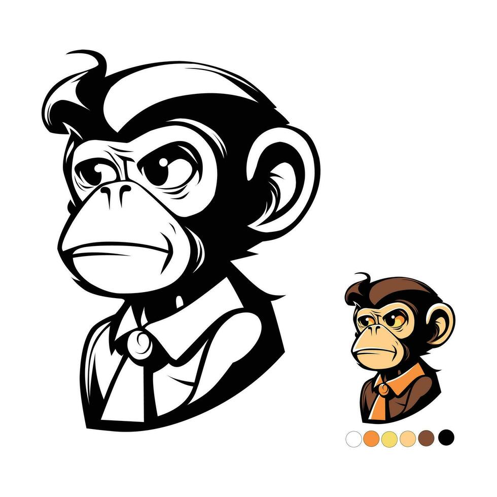 triste mono colorante página contorno vector