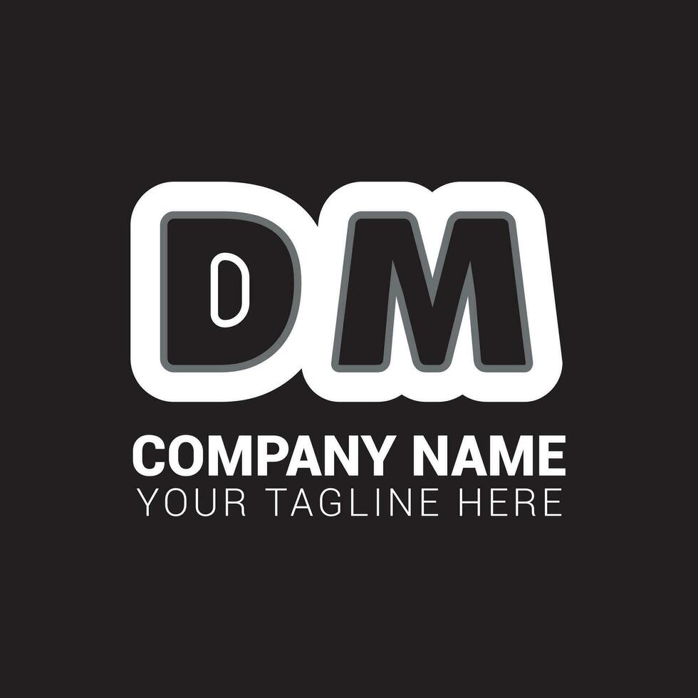 DM Letter Logo Design. Creative Modern D M Letters icon vector Illustration.