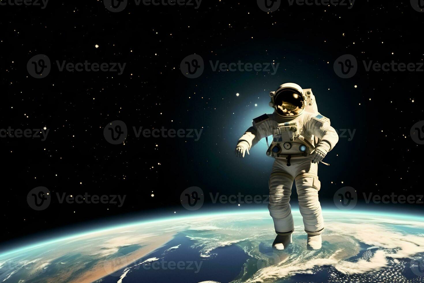 AI generated Astronaut in space. Space wallpaper. photo