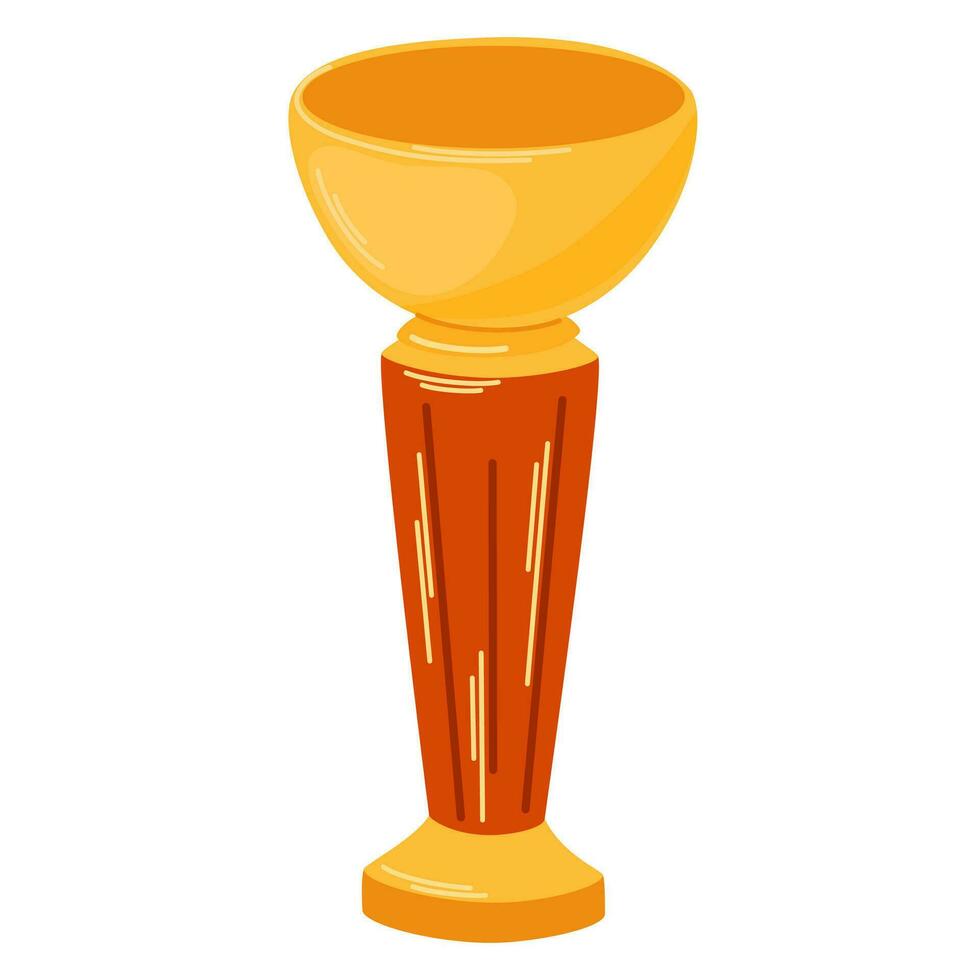 Winner trophy cup. Symbols of relay race, competition victory, champion or winner. Vector hand draw illustration isolated on white.