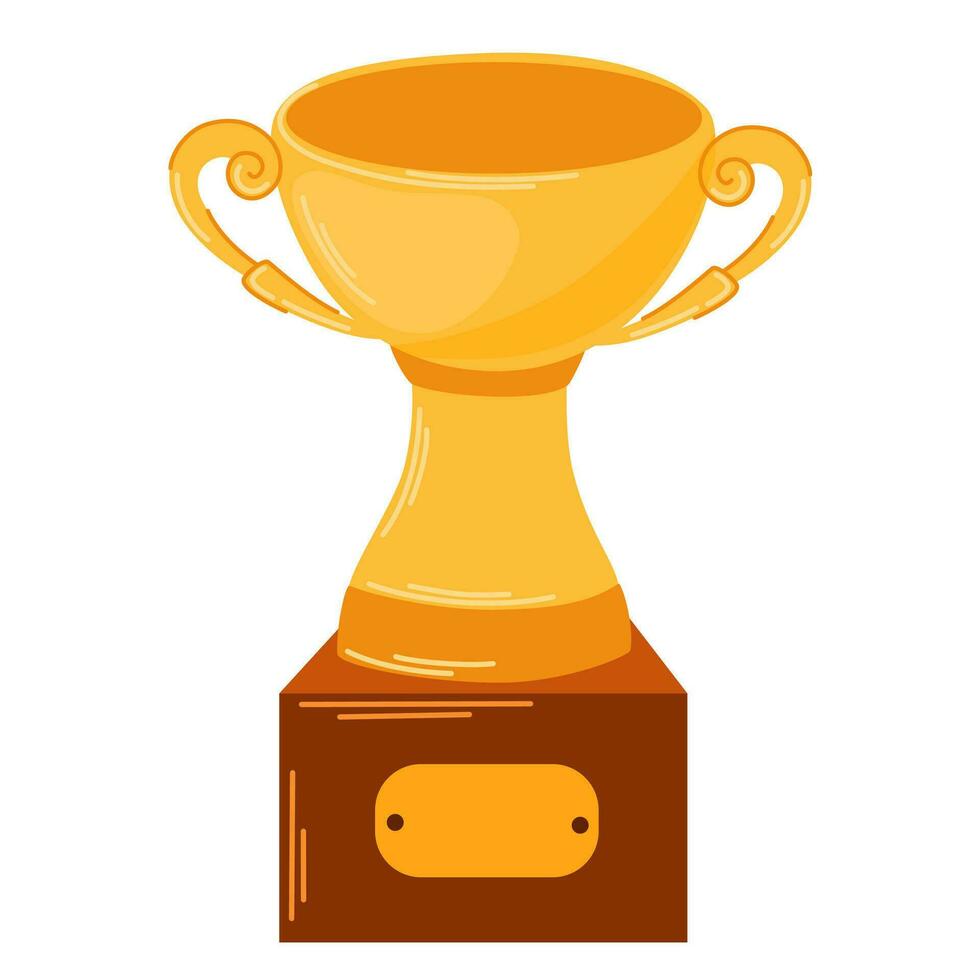 Winner trophy cup. Symbols of relay race, competition victory, champion or winner. Vector hand draw illustration isolated on white.