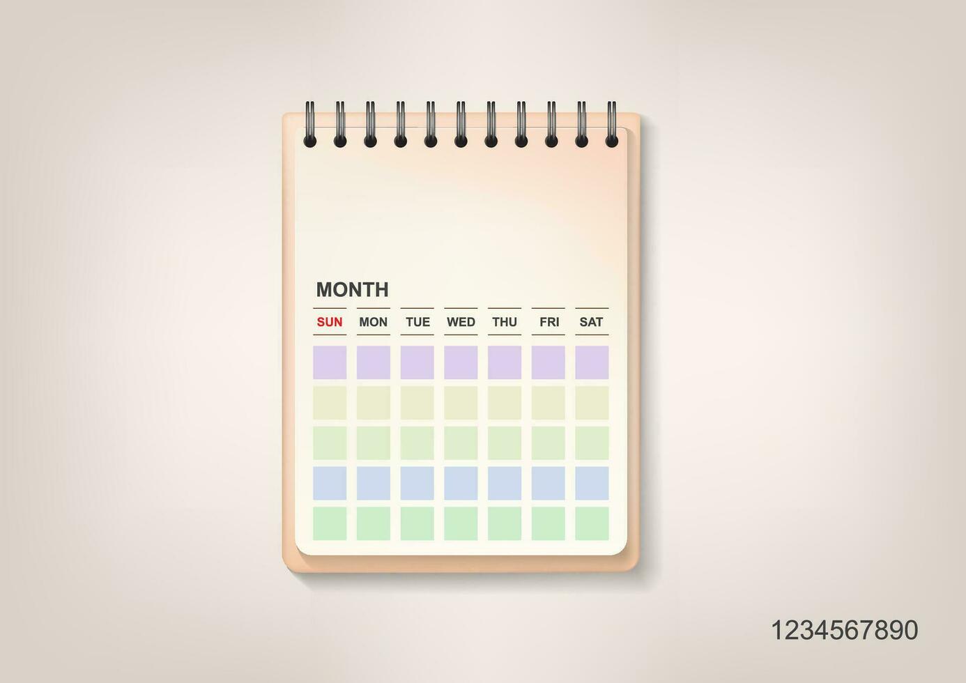 minimalist simple cute calendar template vector