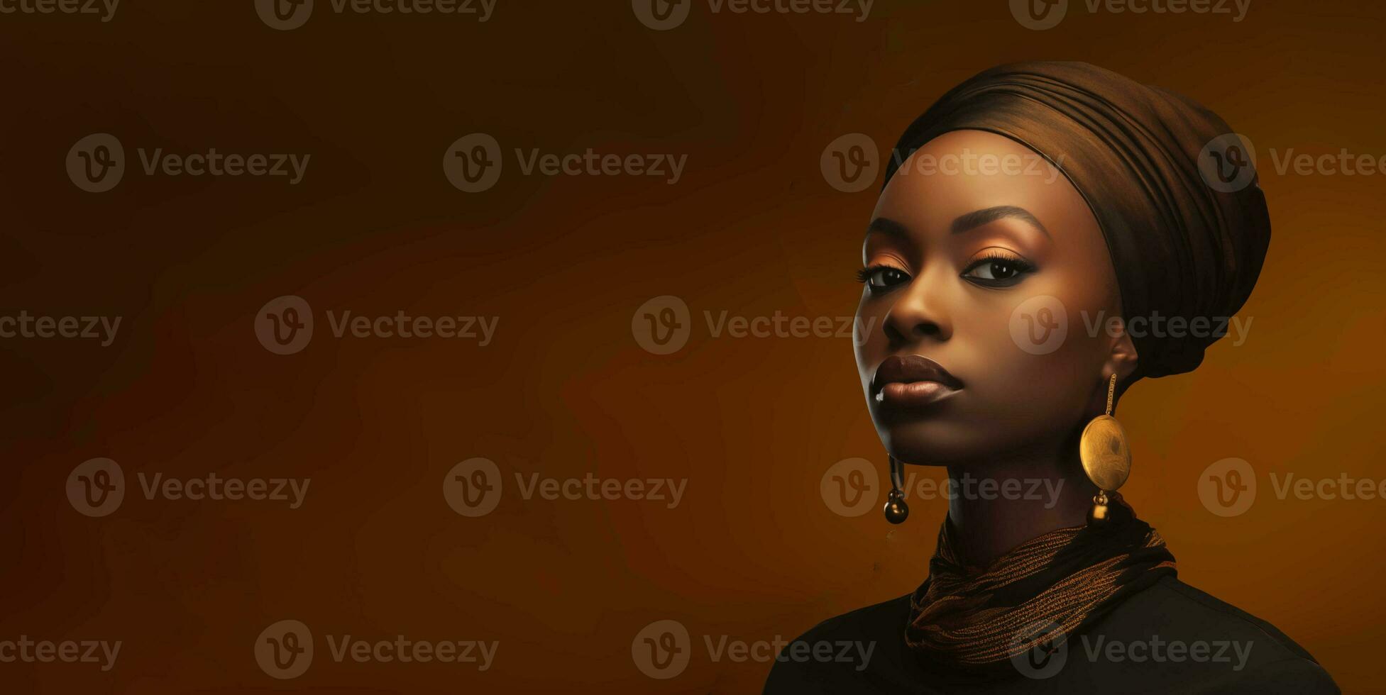 AI generated Portrait of a woman in traditional African clothes. photo