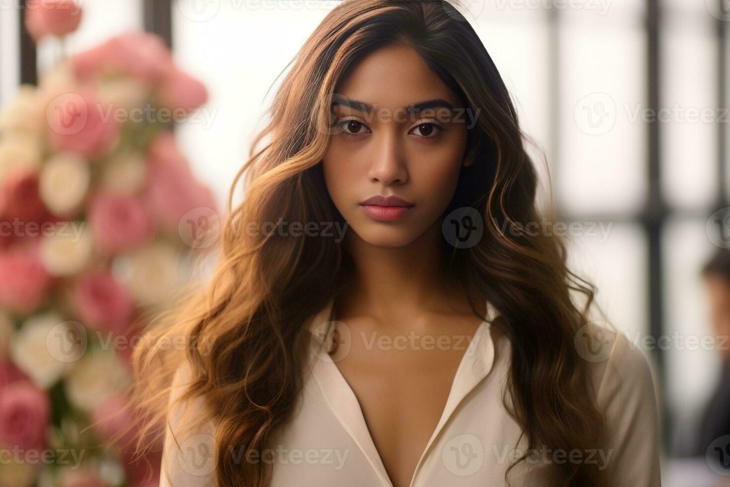 AI generated Portrait of a beautiful woman. photo
