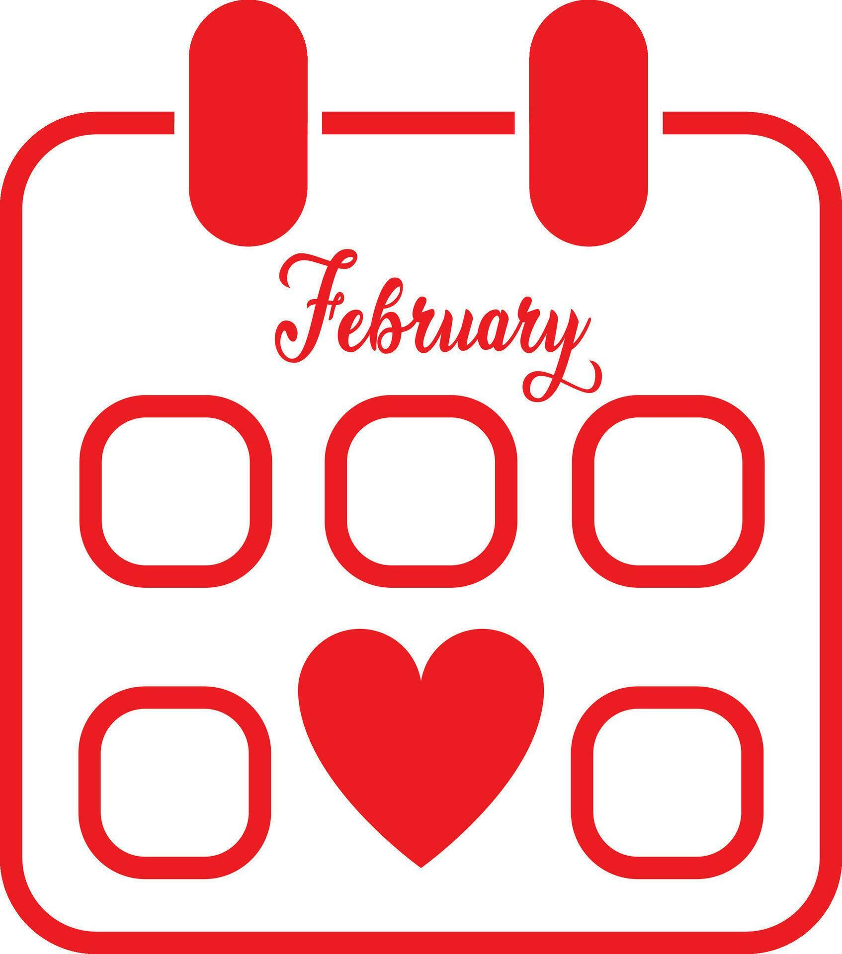 Vector Valentines Day Paper Red Calendar, February 14. Valentine s Day