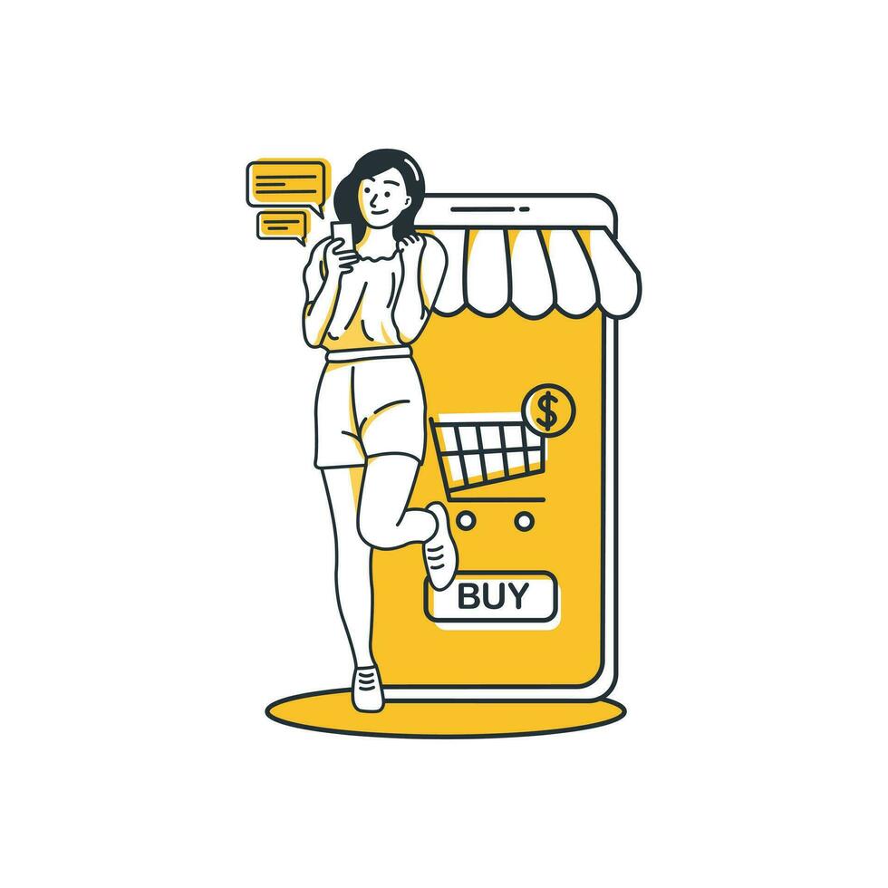 Online Shopping - Flat Design vector