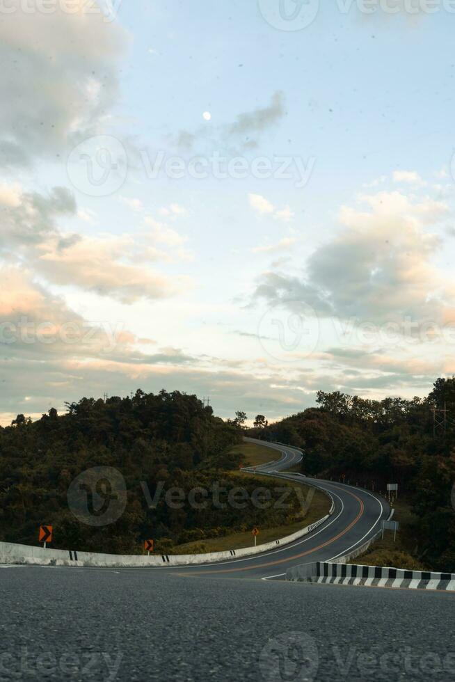 The famous view point and that tourists must stop by to check in at nan. Curvy road looks like number 3. photo