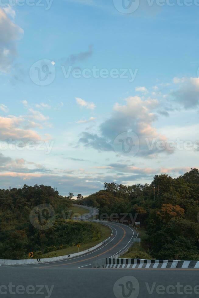 The famous view point and that tourists must stop by to check in at nan. Curvy road looks like number 3. photo