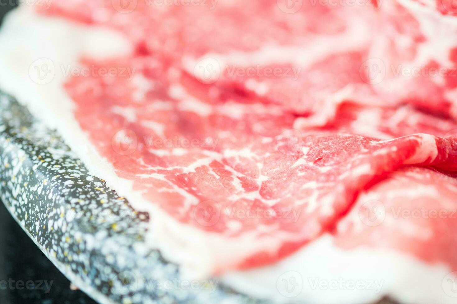 Fresh marble raw beef steak, meat texture close up photo