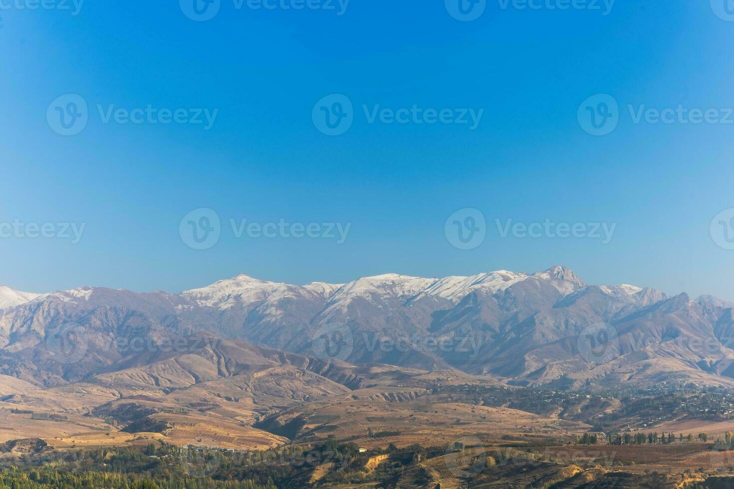 Background beautiful landscape with distant mountains photo