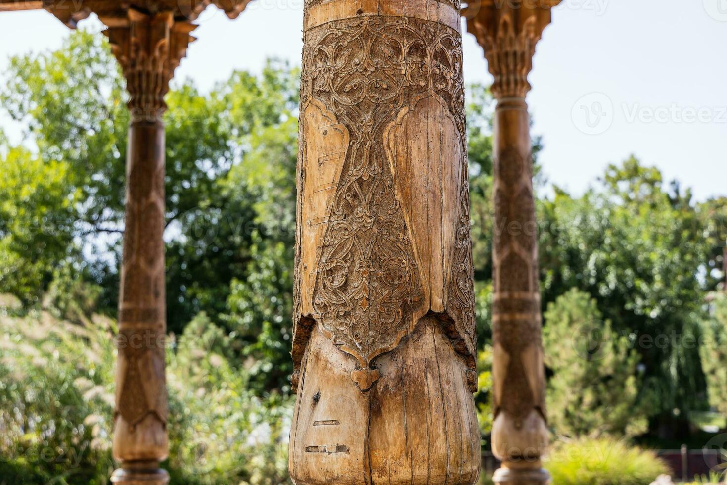 antecedentes con étnico oriental temas representando elegante artesanía artículos con turco-árabe musulmán motivos foto