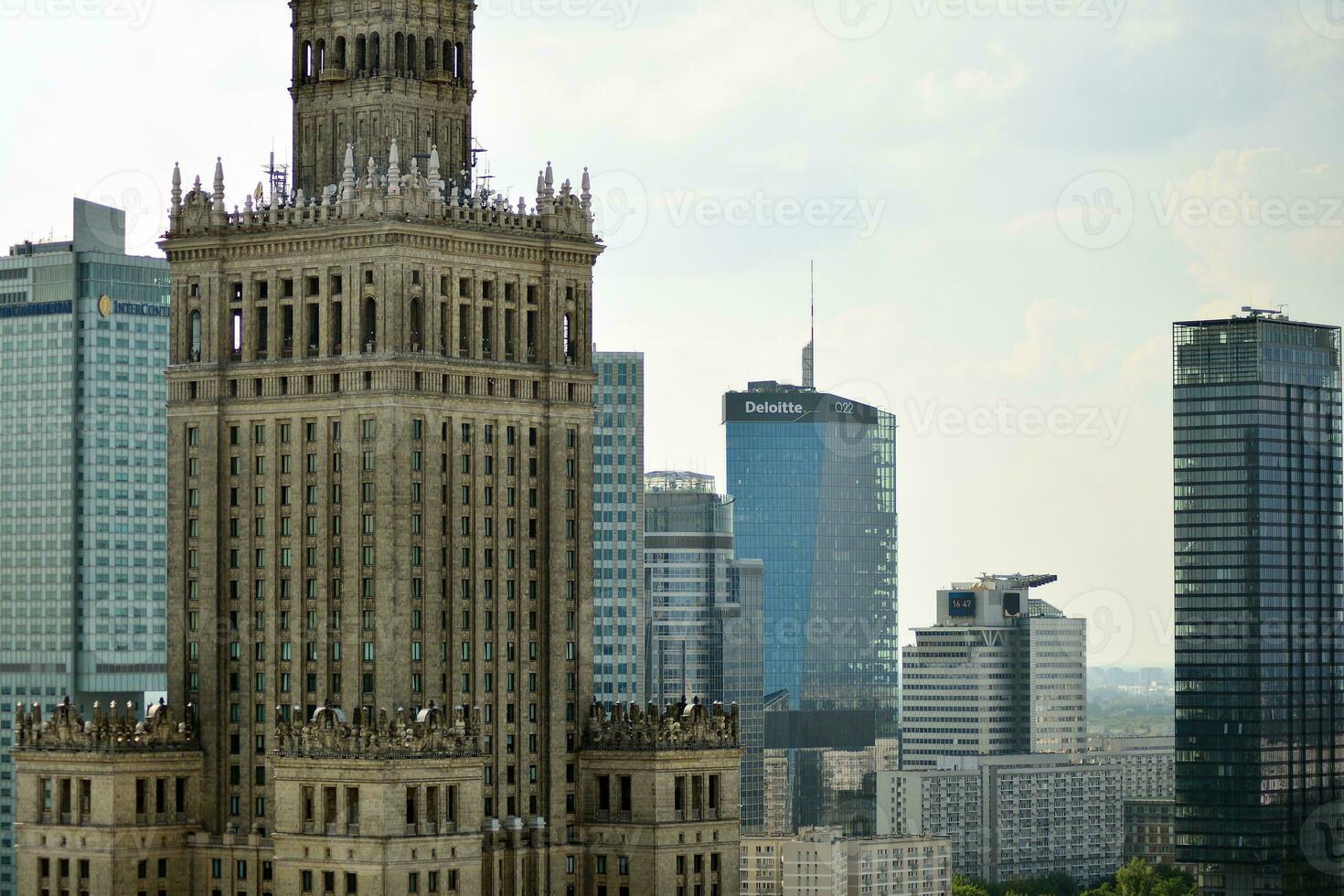 View of modern skyscrapers in the city center. photo