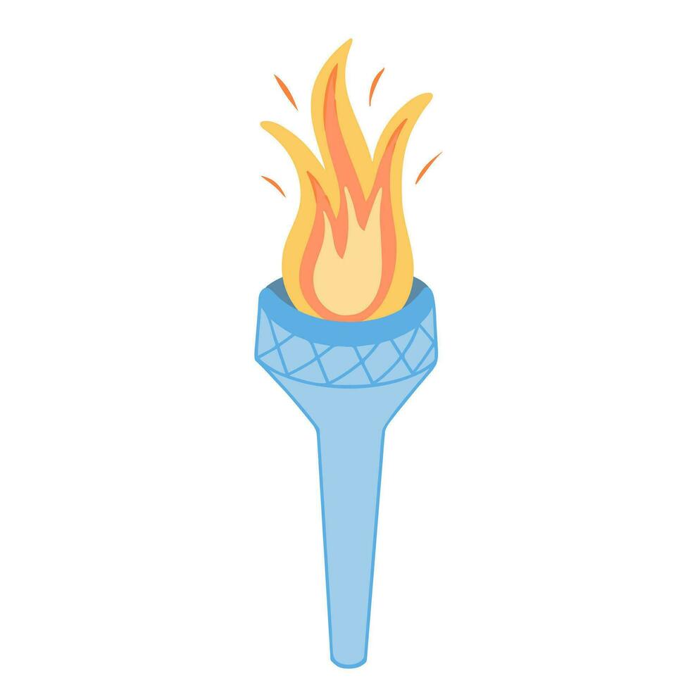 Torch, fire. Illustration for printing, backgrounds, covers and packaging. Image can be used for greeting cards, posters, stickers and textile. Isolated on white background. vector