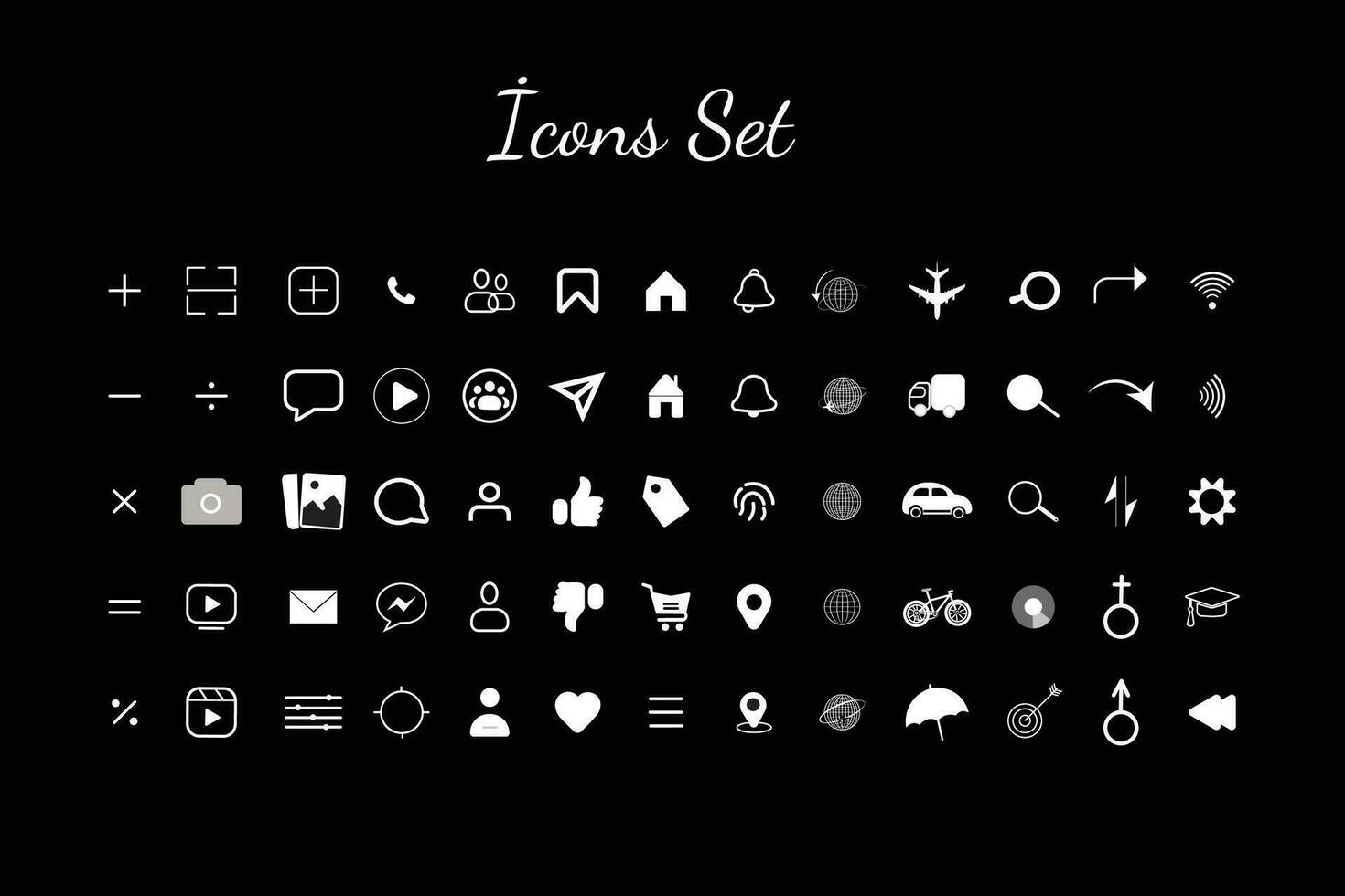 Vector illustration ui universal icons set concept