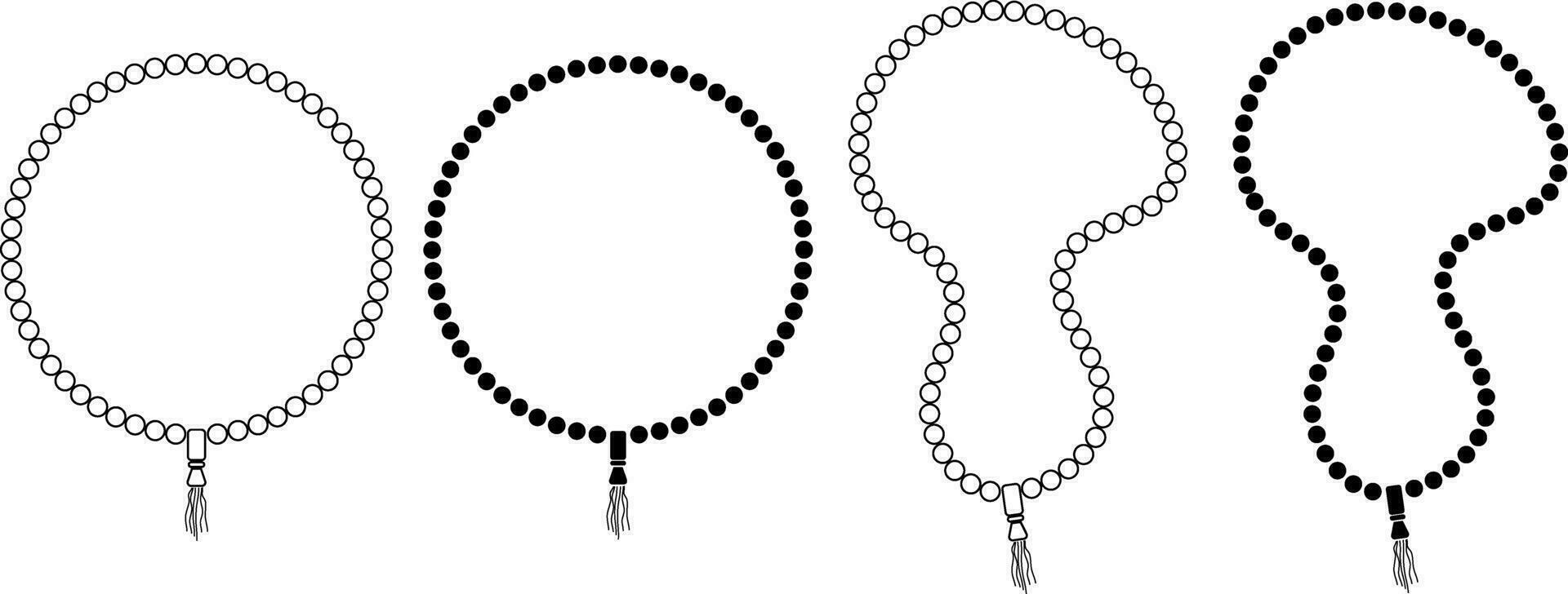 outline silhouette Misbaha Prayer Beads icon vector