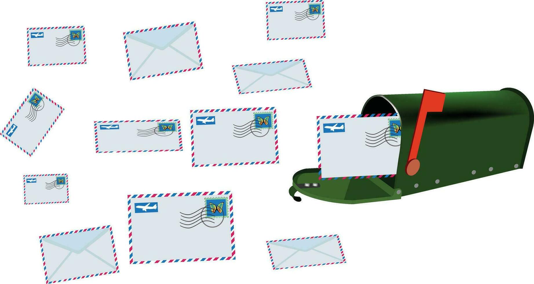 letterbox with mail vector