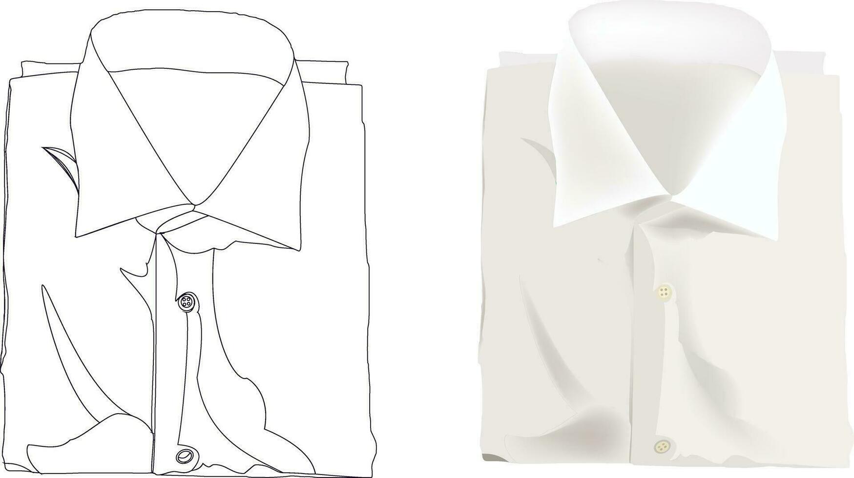 Folded white men's shirt- vector