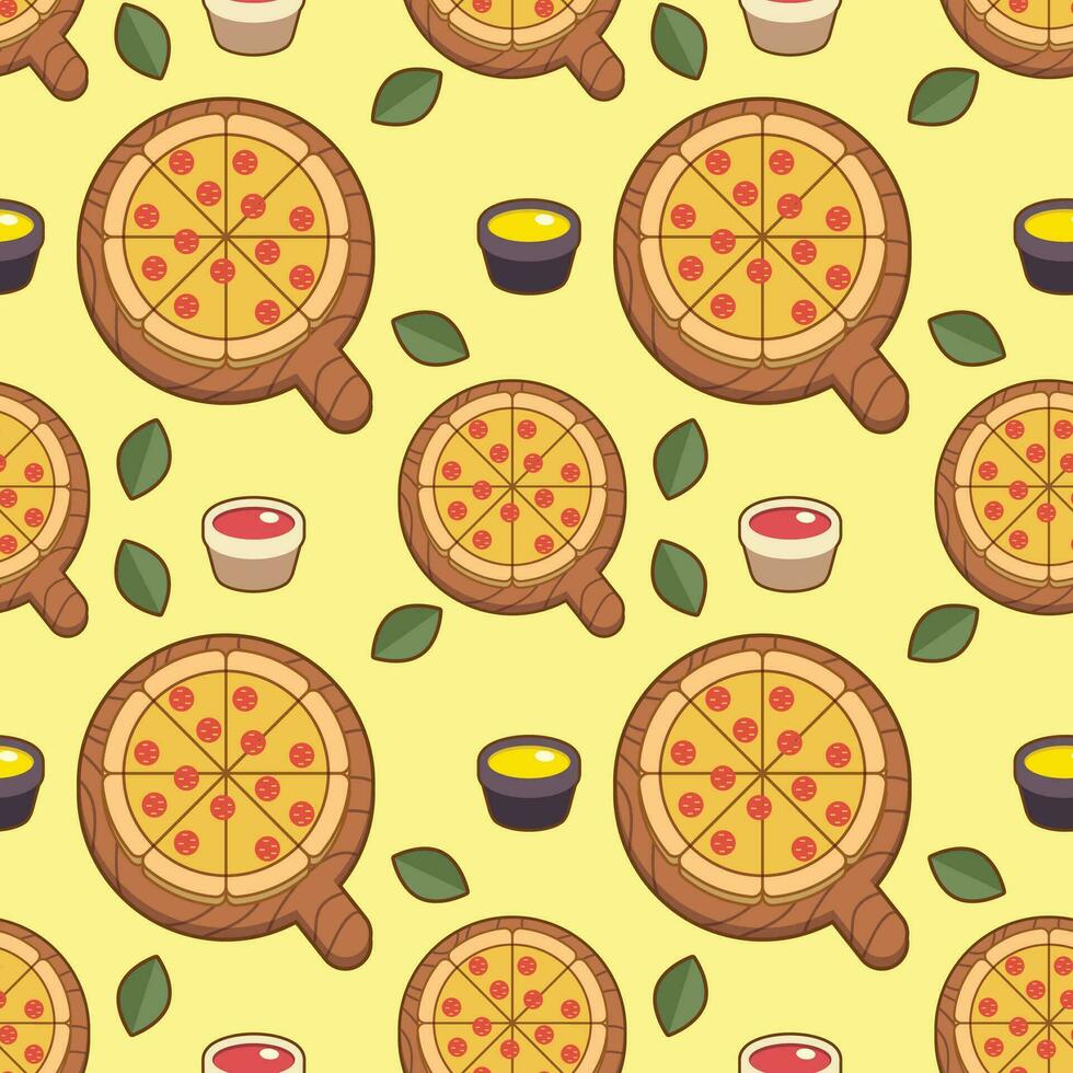 pepperoni pizza seamless pattern, clip art pizza vector