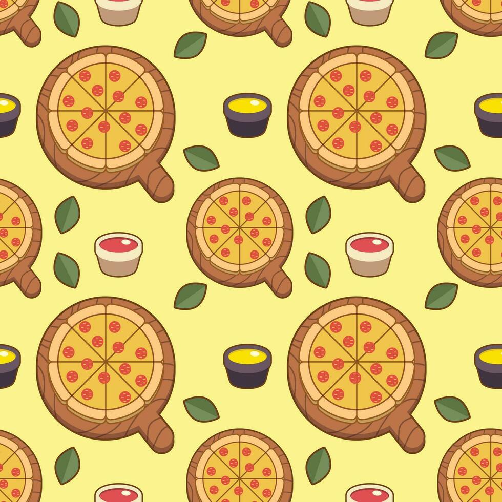 pepperoni pizza seamless pattern, clip art pizza vector