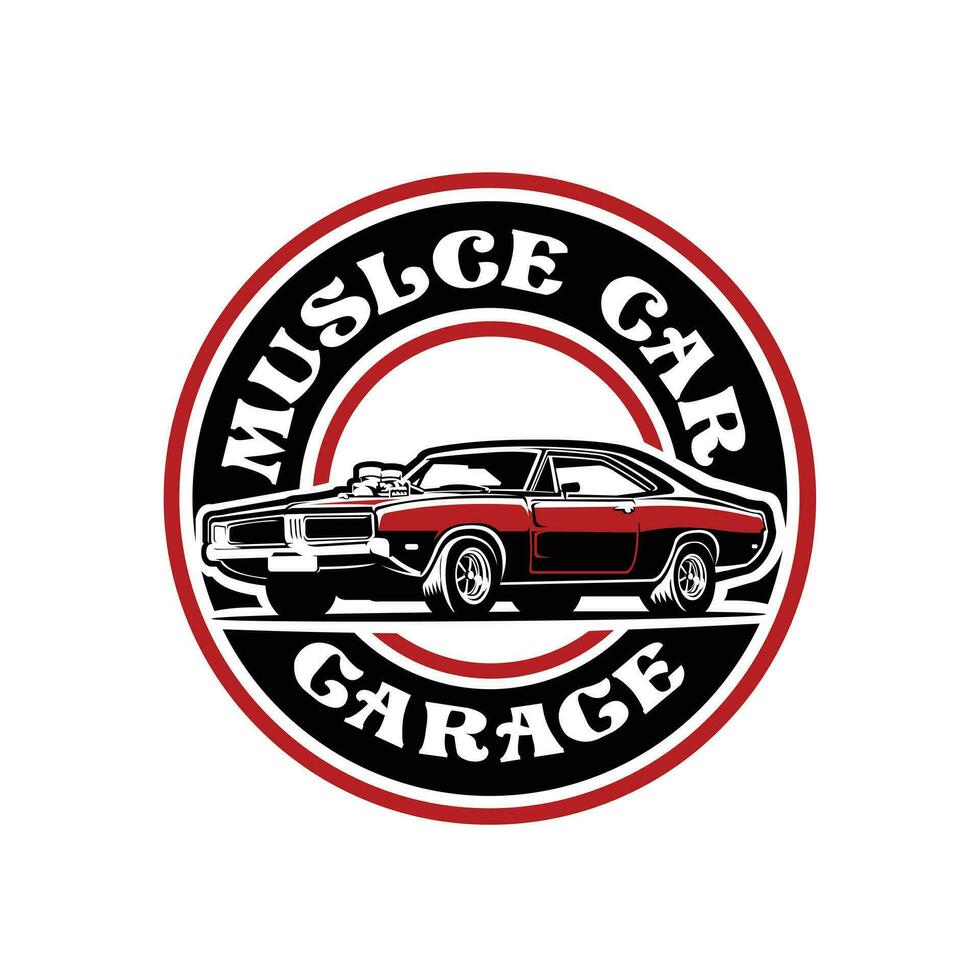 Muscle Car Garage Ready Made Logo Template Set. Best for Automotive Related Industry vector