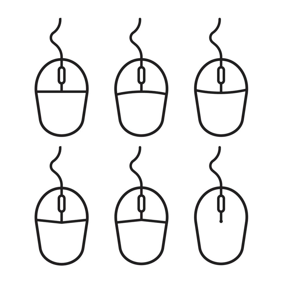 Computer mouse icon on white background. Editable stroke. Vector