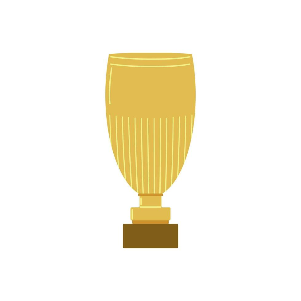 Gold Cup winner prize sports competitions games.Trophy cup of the champion. Vector illustration.
