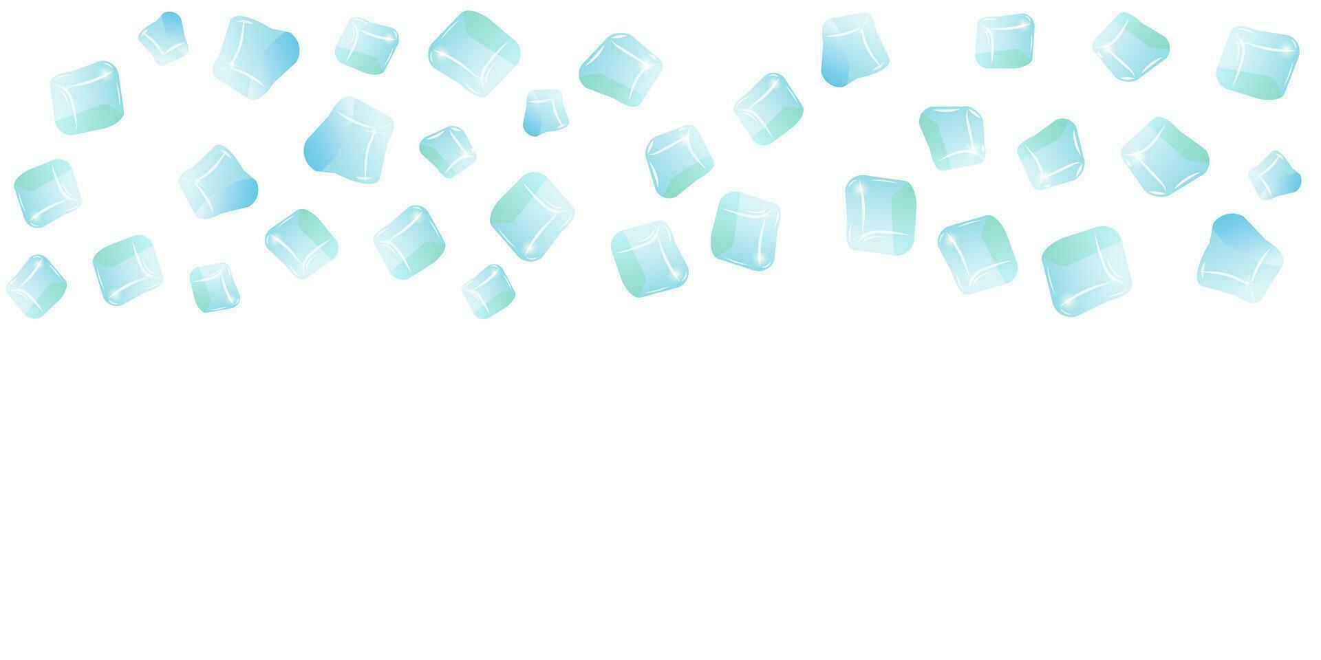 Transparent glass cube shapes in realistic style. vector