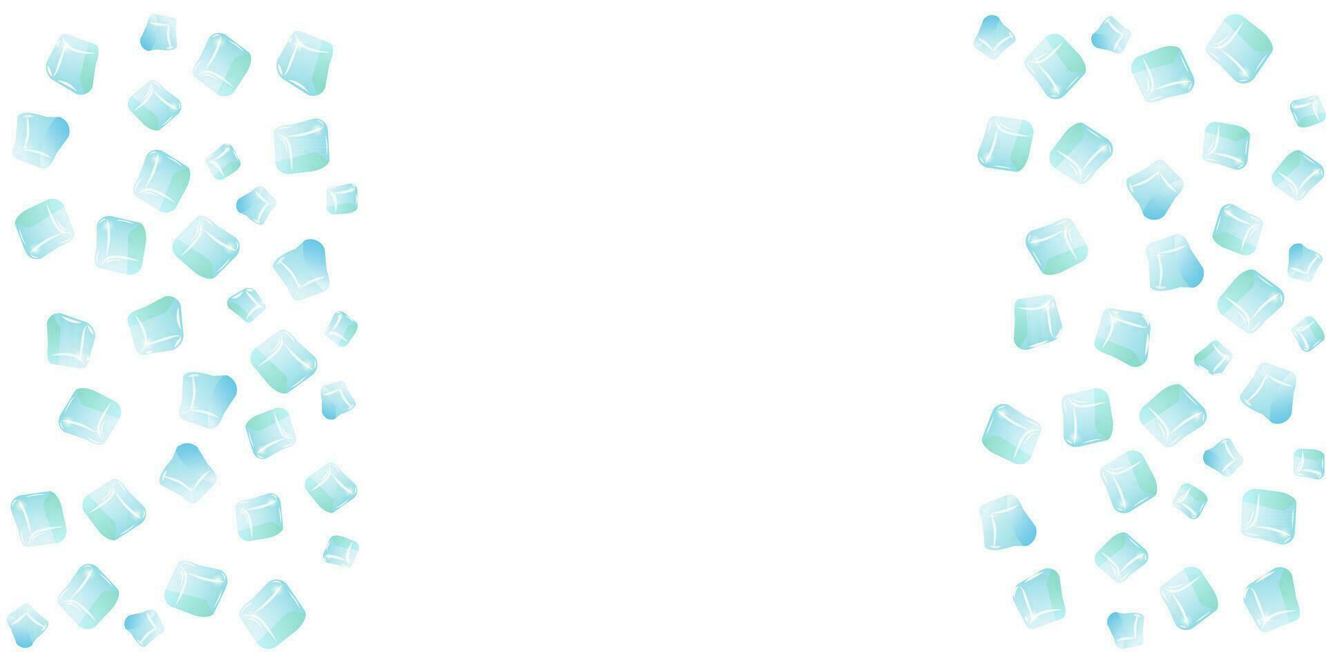 Transparent glass cube shapes in realistic style. vector