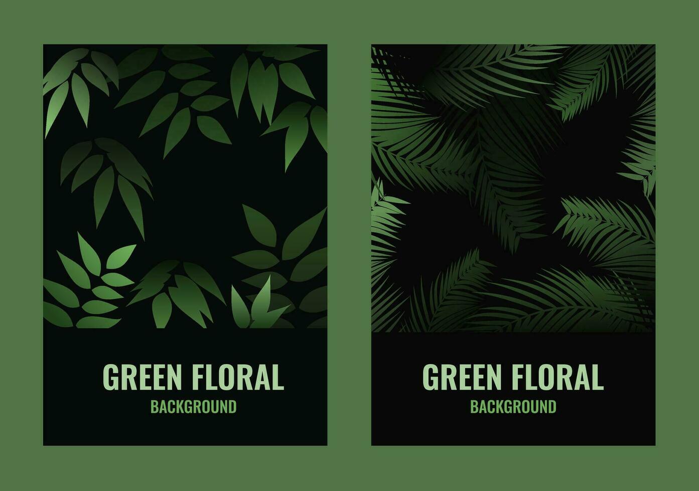 Green floral design for your banner, card, cover, background, flyer, brochure template and more vector