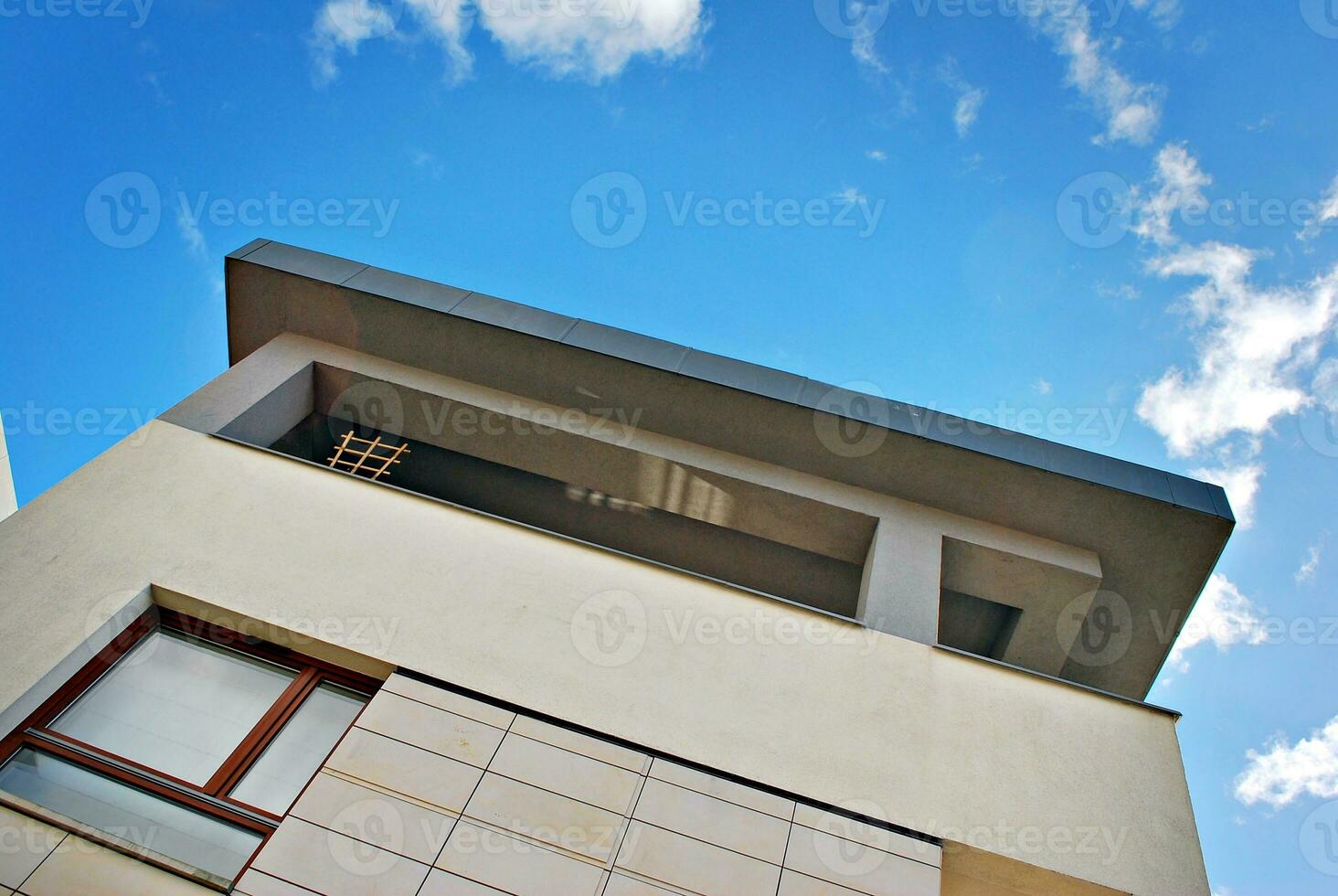 Modern and new apartment building. Multistoried, modern, new and stylish living block of flats. photo