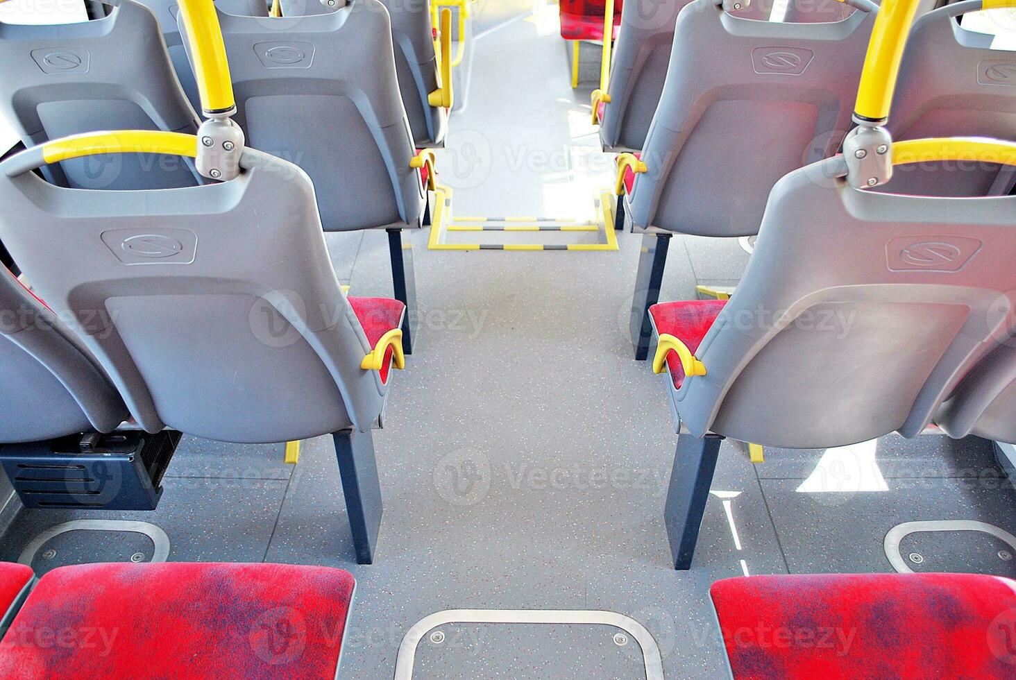 Interior of a city bus photo