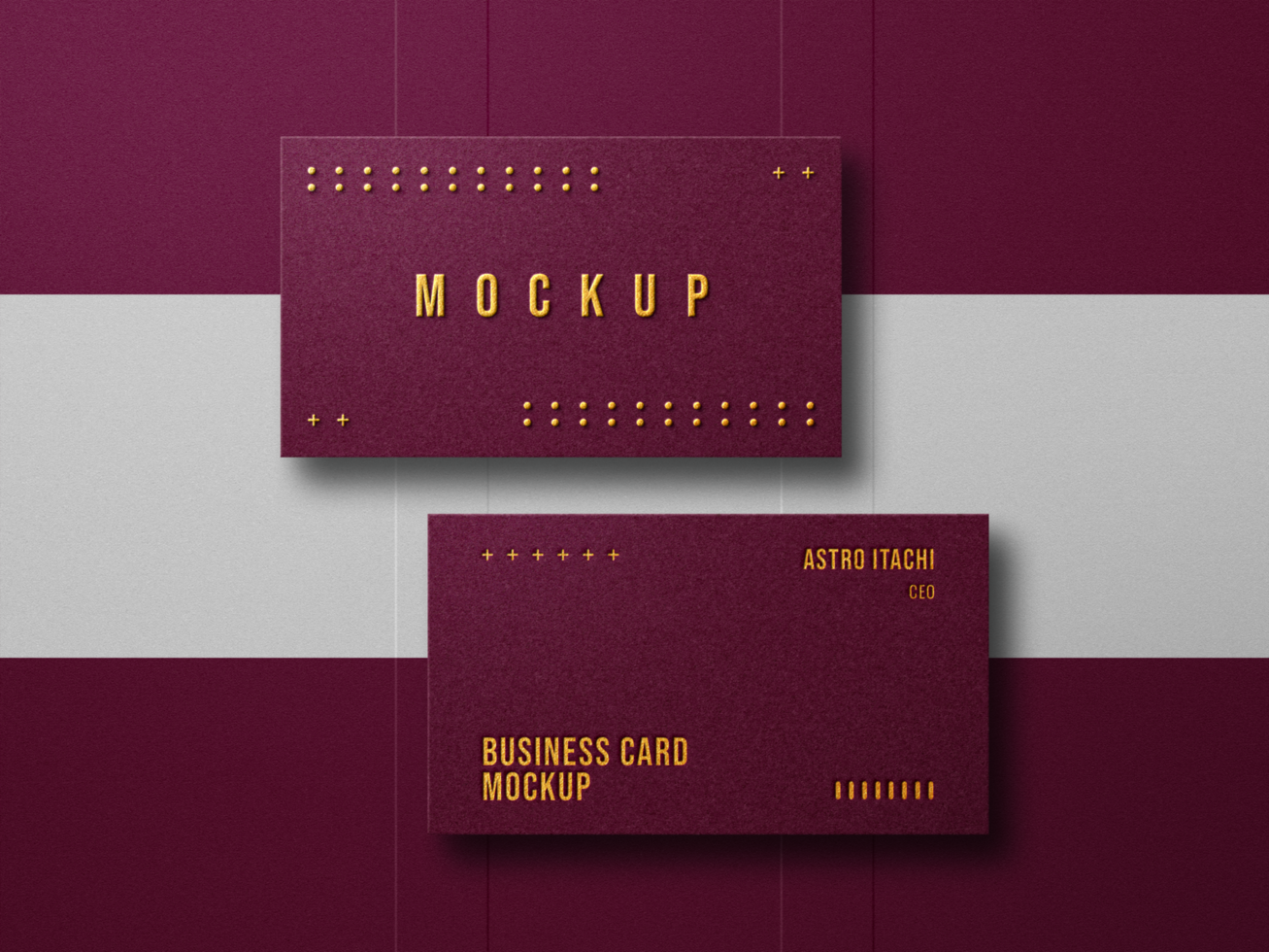 Luxury Business Card Mockup With Gold Foil Texture psd