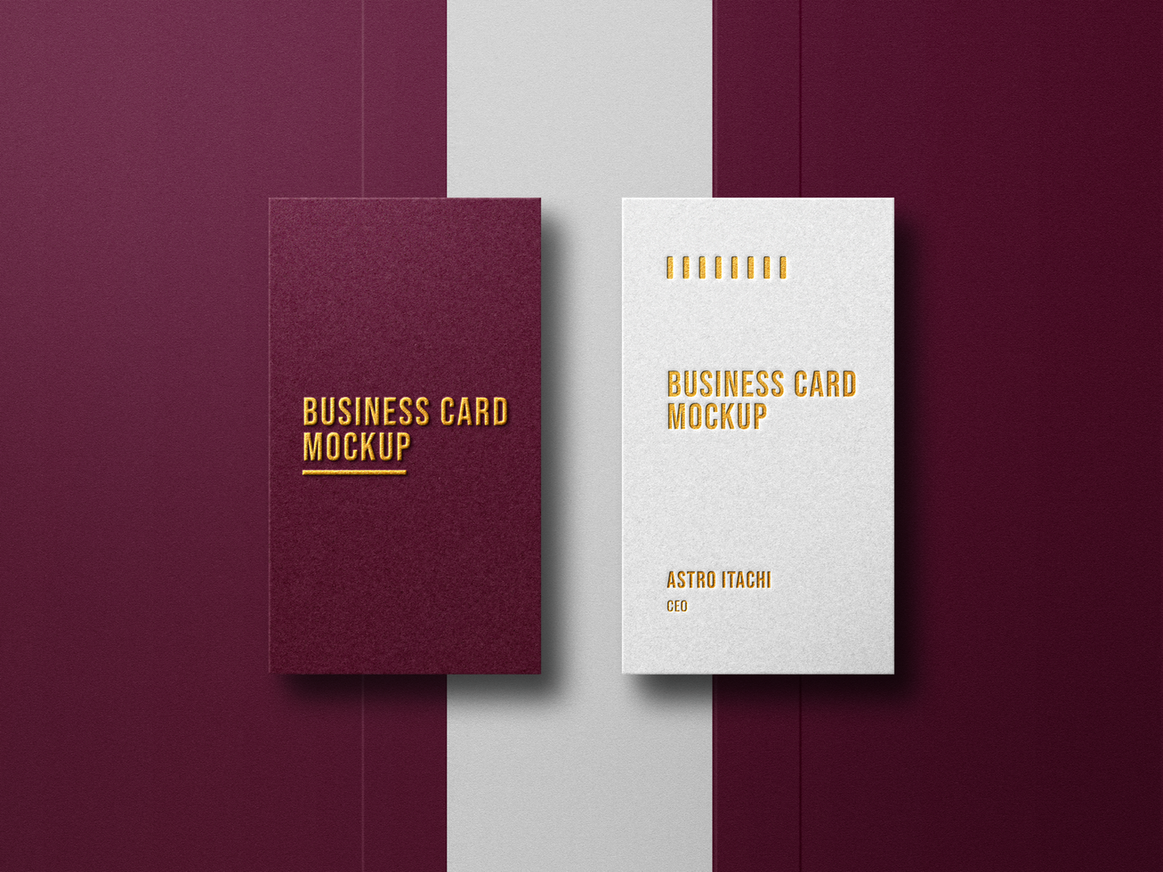 Luxury Business Card Mockup With Gold Foil Texture psd