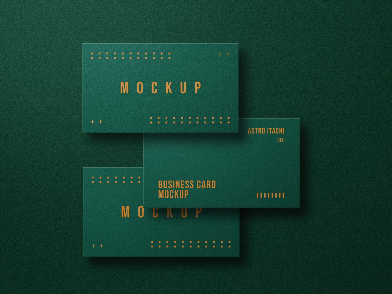 Luxury Dark Business Card Mockup With Gold Effect psd