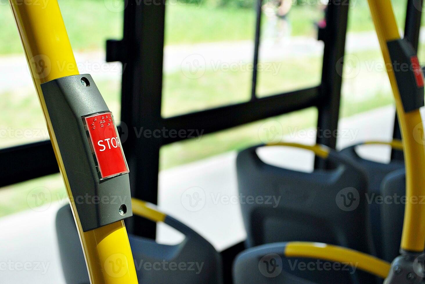 Interior of a city bus photo