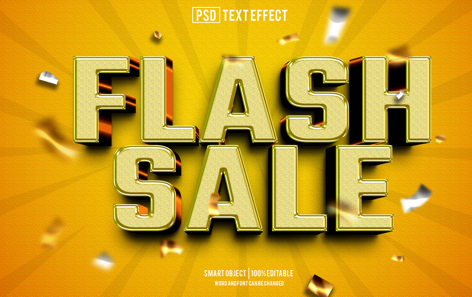 flash sale text effect, font editable, typography, 3d text. psd