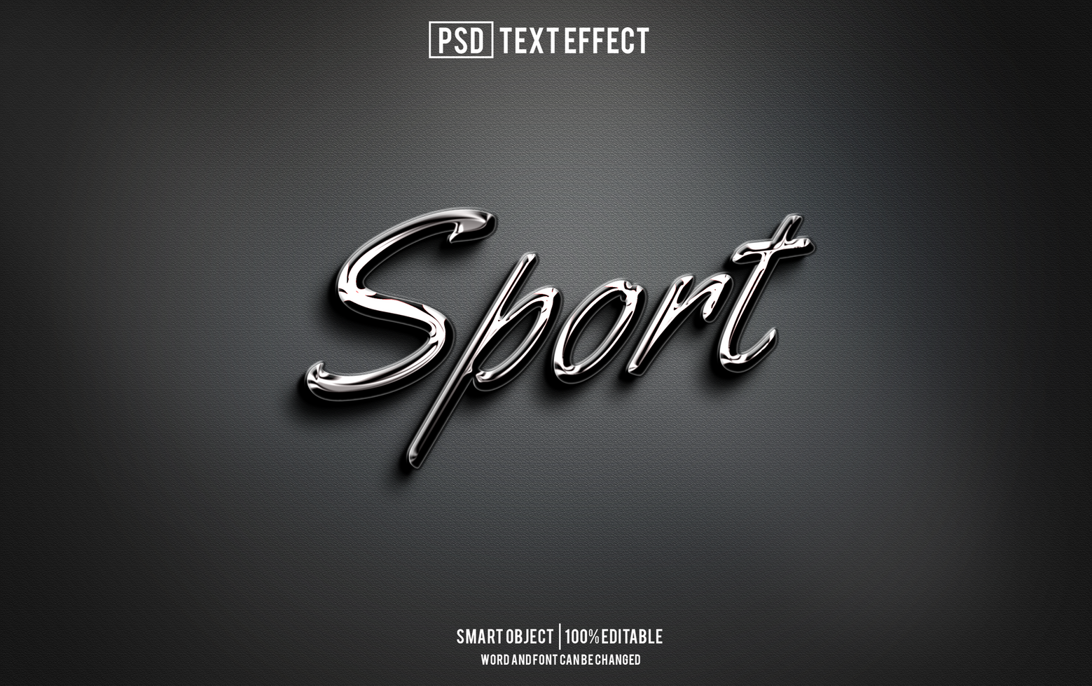 sport chrome embossed logo mockup psd template