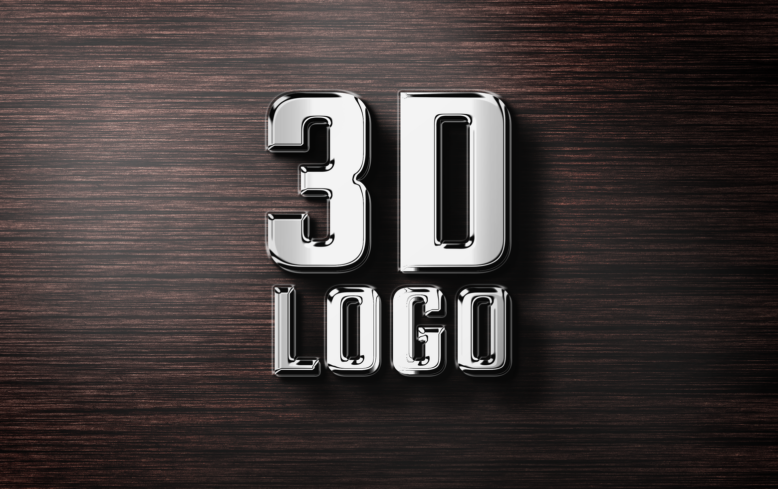 3d chrome embossed logo mockup psd template